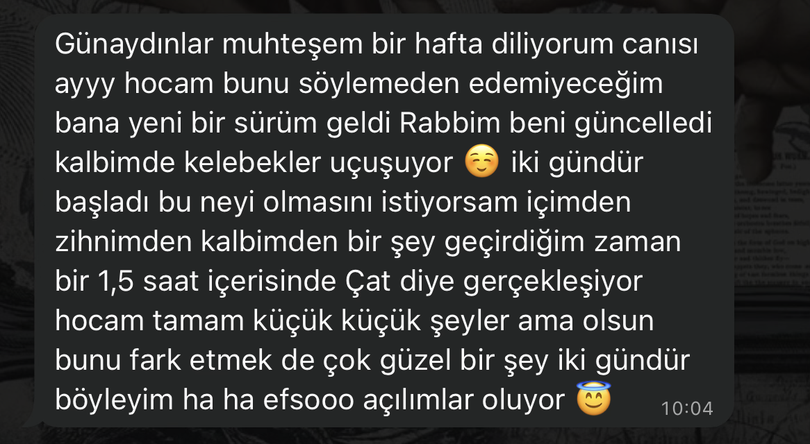 Katılımcı mesajı: Kalbimde kelebekler uçuşuyor.